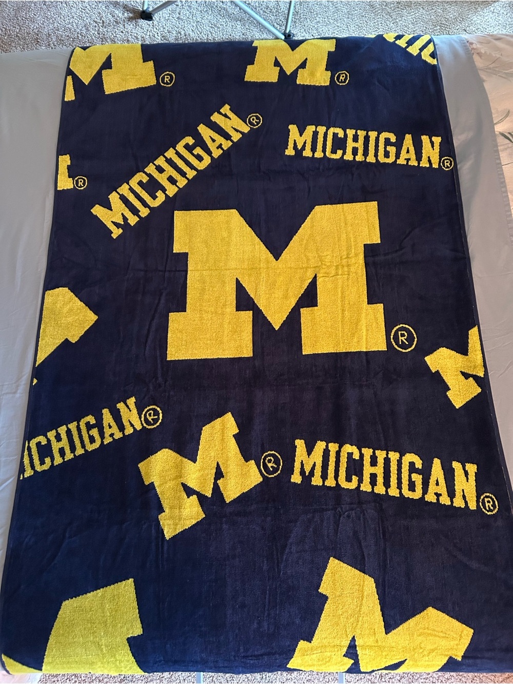 Michigan Wolverines Block M 38x72 Beach Towel- Navy & Maize